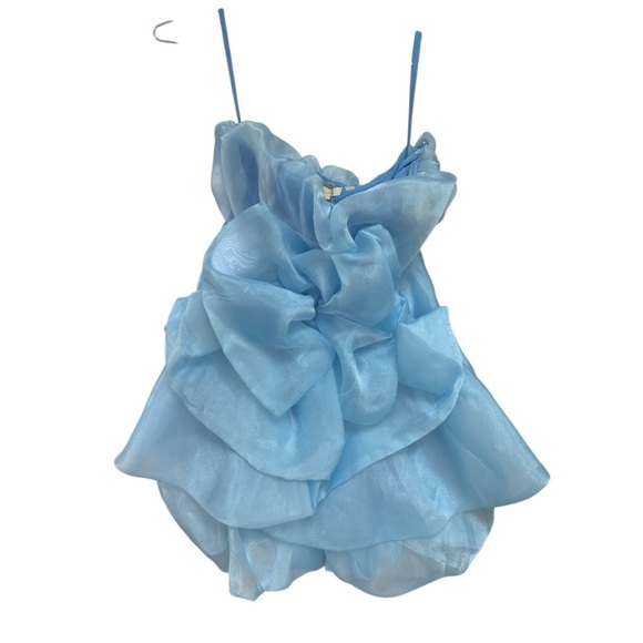 NWT Anthropologie Let Me Be Ruffle Tiered
Strapless Dress in Light Blue … - Picture 7 of 8